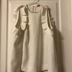 A white Ted Baker blouse with open shoulders